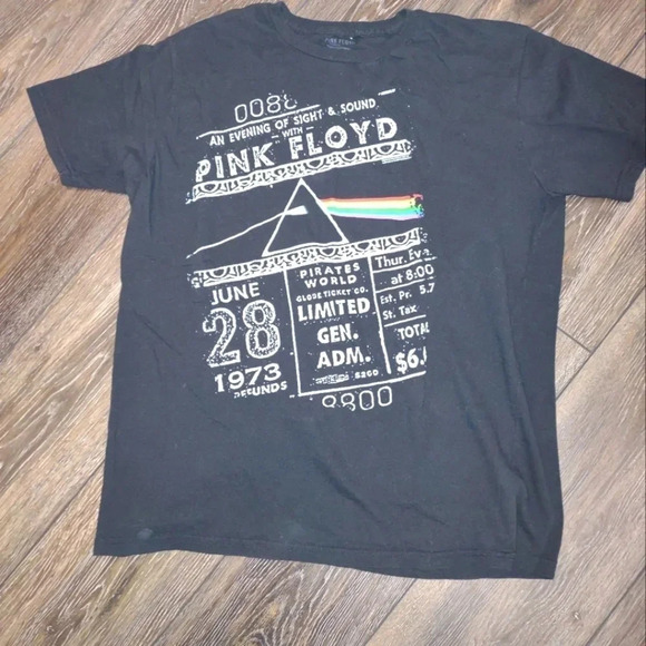 Pink Floyd Pirates World Tour black T-shirt concert - Picture 1 of 2